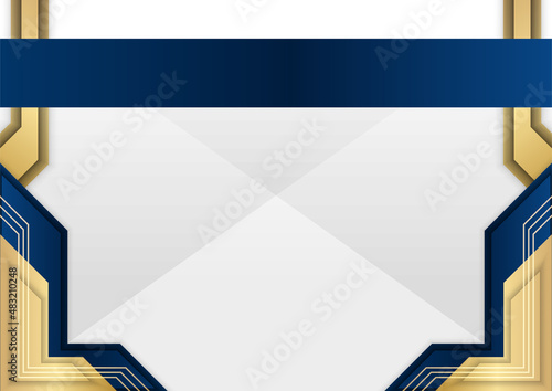 Blue gold abstract background modern minimalist for certificate and presentation design. Suit for business, corporate, institution, party, festive, seminar, and talks.