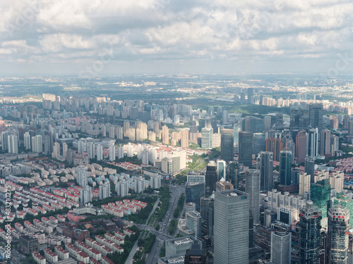 High angle view of Shanghai city in sunny day. © atiger