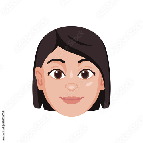 Isolated colored avatar of a girl