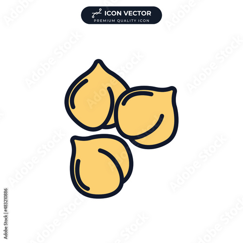 Chickpeas icon symbol template for graphic and web design collection logo vector illustration