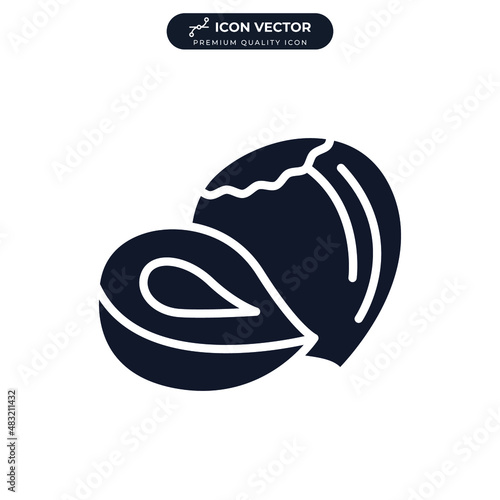 Hazelnut icon symbol template for graphic and web design collection logo vector illustration