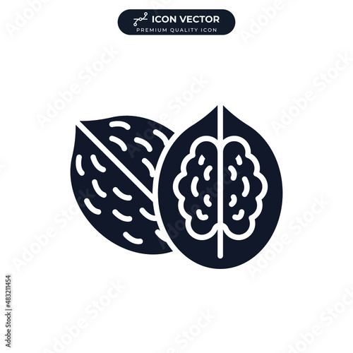 Walnut icon symbol template for graphic and web design collection logo vector illustration