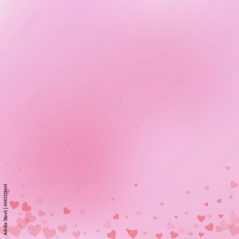 Red heart love confettis. Valentine's day gradient Red heart love confettis. Valentine's day gradient