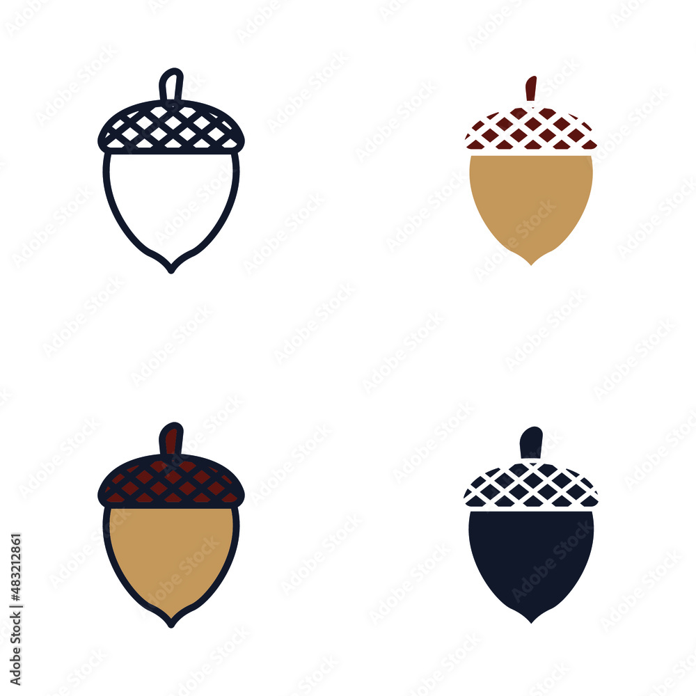 Acorn icon symbol template for graphic and web design collection logo vector illustration