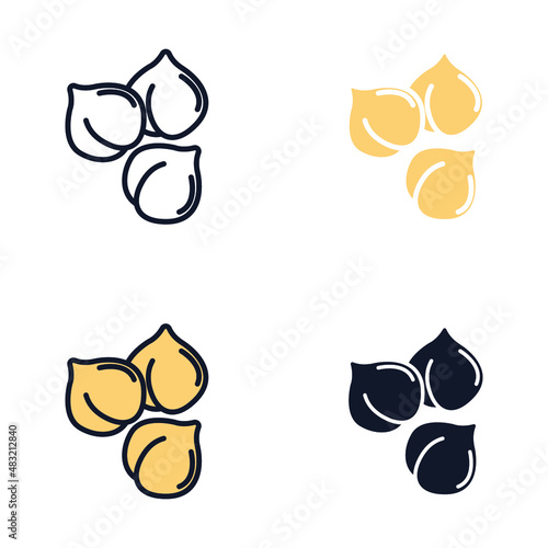 Chickpeas icon symbol template for graphic and web design collection logo vector illustration