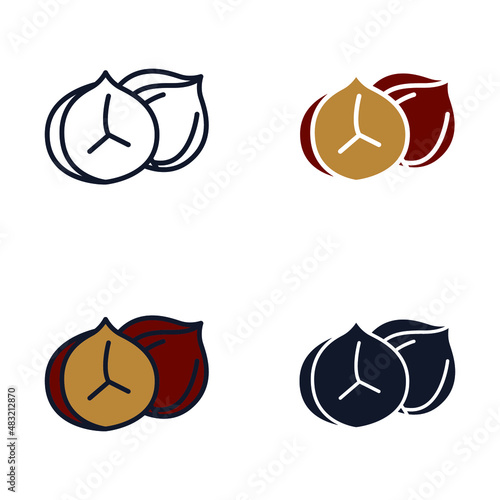 Chestnut icon symbol template for graphic and web design collection logo vector illustration