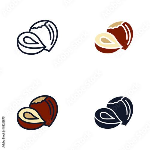 Hazelnut icon symbol template for graphic and web design collection logo vector illustration