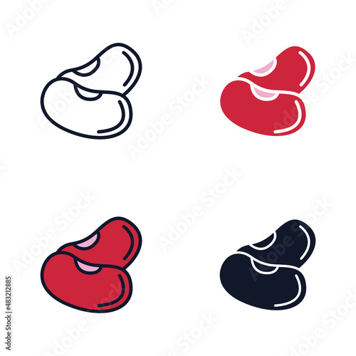Kidney beans icon symbol template for graphic and web design collection logo vector illustration