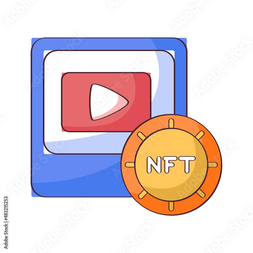 Isolated NFT icon Digital transaction concept Vecto