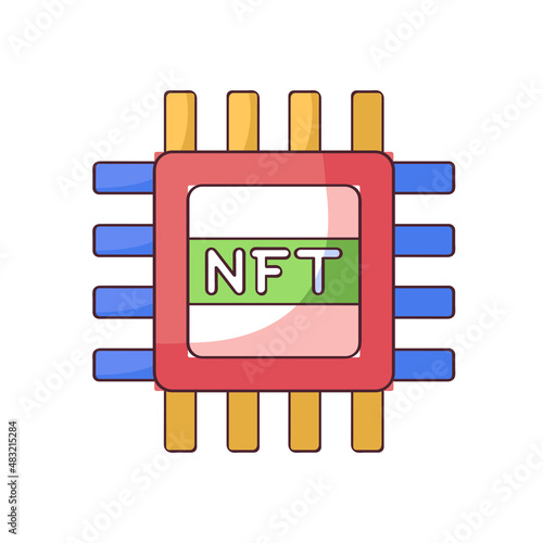 Isolated NFT icon Digital transaction concept Vecto