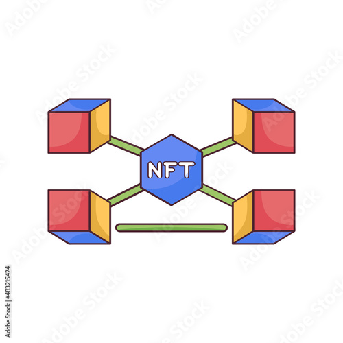 Isolated NFT icon Digital transaction concept Vecto