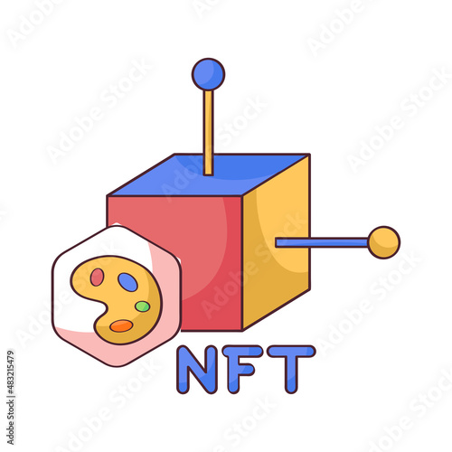 Isolated NFT icon Digital transaction concept Vecto