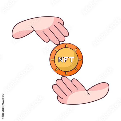 Isolated NFT icon Digital transaction concept Vecto