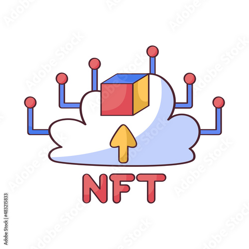 Isolated NFT icon Digital transaction concept Vecto