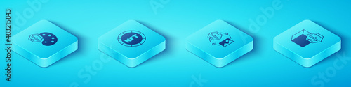 Set Isometric NFT Digital crypto art, and icon. Vector