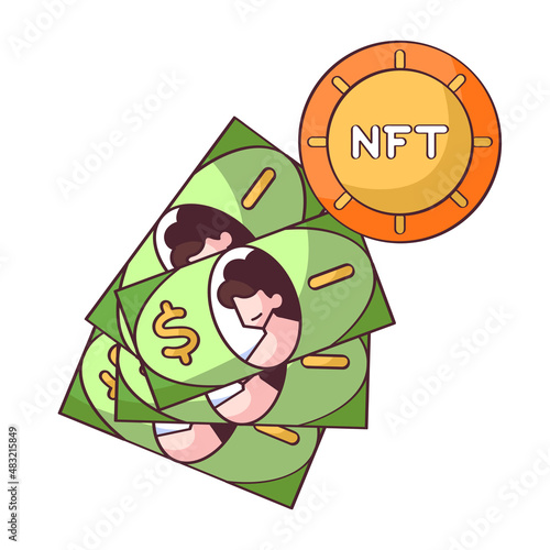 Isolated NFT icon Digital transaction concept Vecto