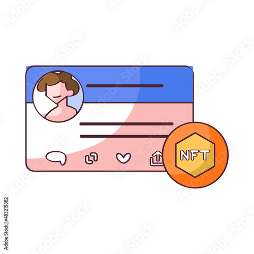 Isolated NFT icon Digital transaction concept Vecto