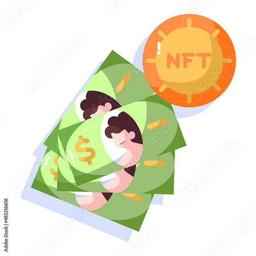 Isolated NFT icon Digital transaction concept Vecto