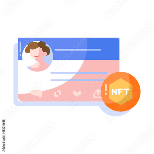 Isolated NFT icon Digital transaction concept Vecto