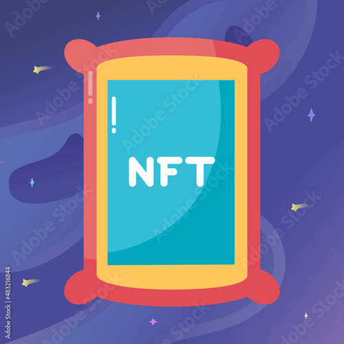 Isolated NFT icon Digital transaction concept Vecto