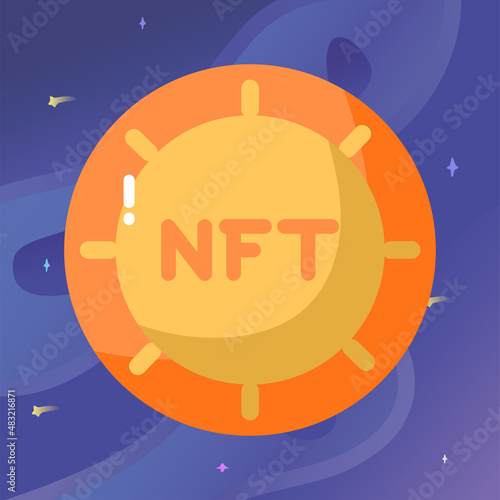 Isolated NFT icon Digital transaction concept Vecto