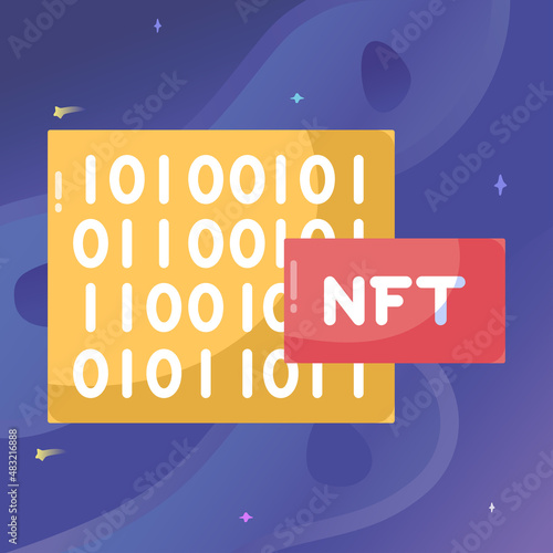 Isolated NFT icon Digital transaction concept Vecto