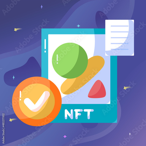 Isolated NFT icon Digital transaction concept Vecto