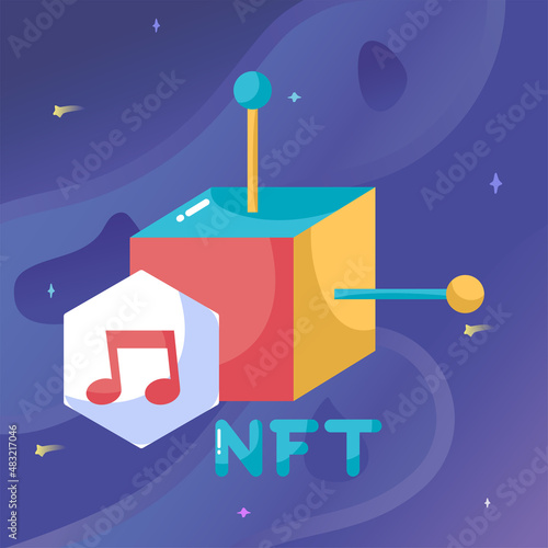 Isolated NFT icon Digital transaction concept Vecto