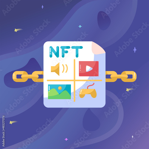 Isolated NFT icon Digital transaction concept Vecto