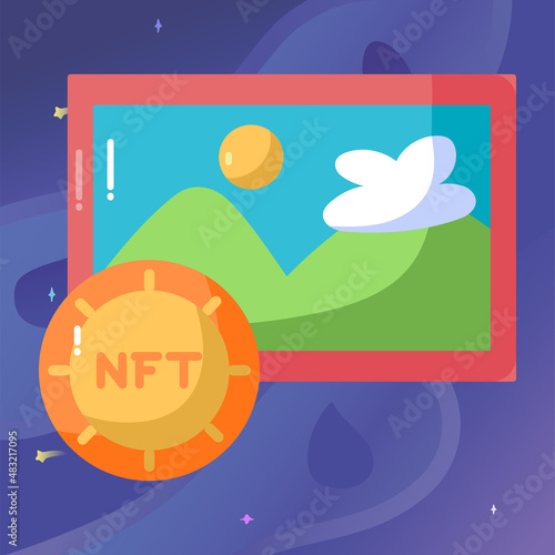 Isolated NFT icon Digital transaction concept Vecto
