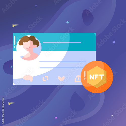 Isolated NFT icon Digital transaction concept Vecto