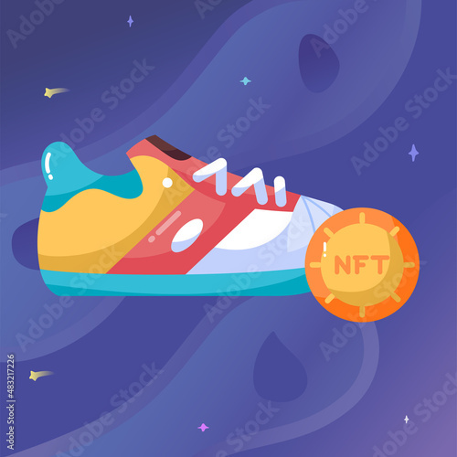Isolated NFT icon Digital transaction concept Vecto