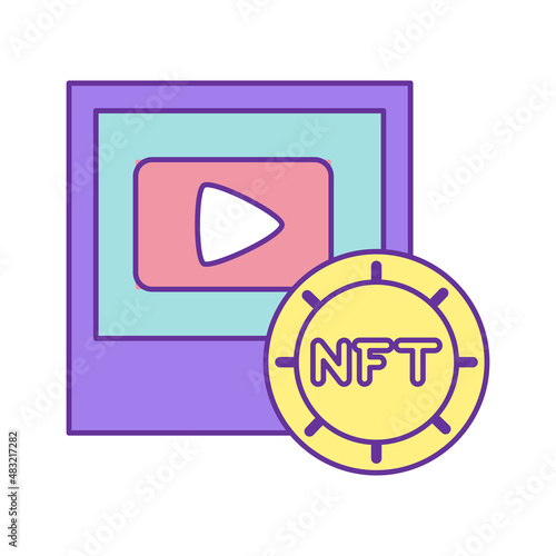 Isolated NFT icon Digital transaction concept Vecto
