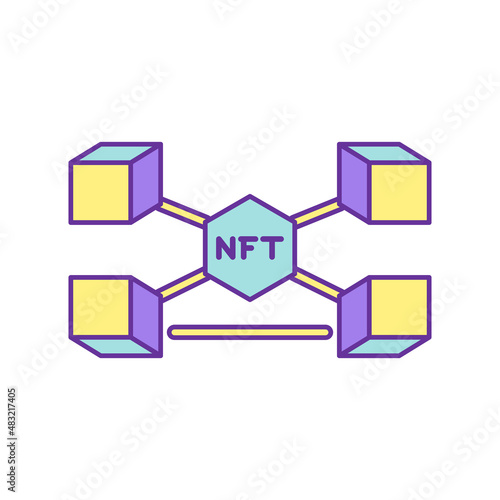 Isolated NFT icon Digital transaction concept Vecto