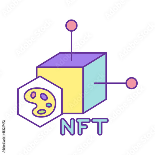 Isolated NFT icon Digital transaction concept Vecto