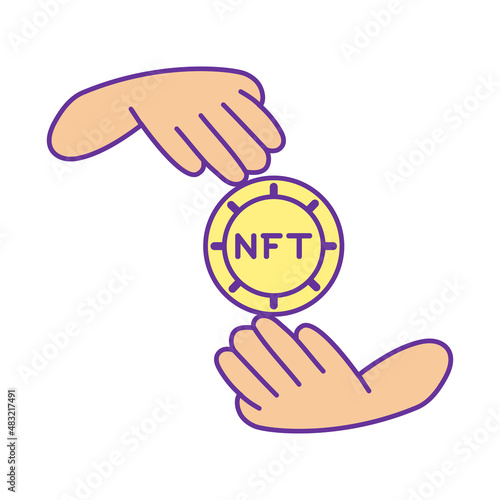 Isolated NFT icon Digital transaction concept Vecto
