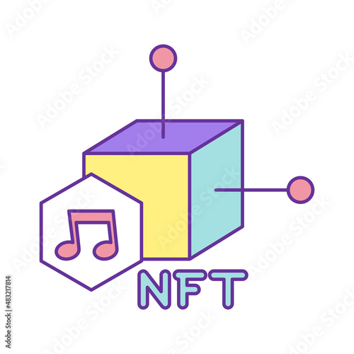 Isolated NFT icon Digital transaction concept Vecto