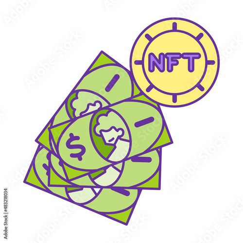 Isolated NFT icon Digital transaction concept Vecto