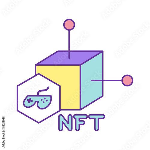 Isolated NFT icon Digital transaction concept Vecto