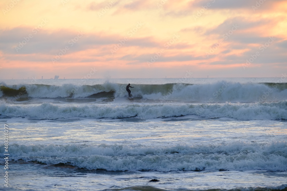 A nice wave on the Atlantic coast. The 12th January 2022, Batz-sur-mer, France.
