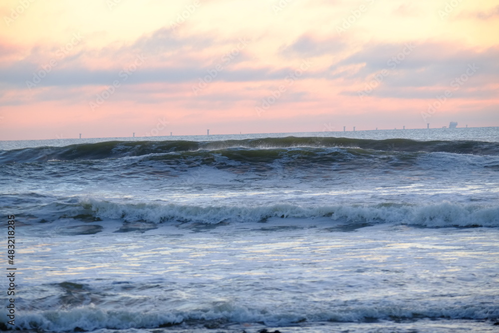 A nice wave on the Atlantic coast. The 12th January 2022, Batz-sur-mer, France.