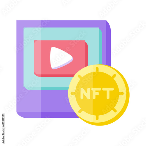Isolated NFT icon Digital transaction concept Vecto