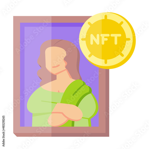 Isolated NFT icon Digital transaction concept Vecto