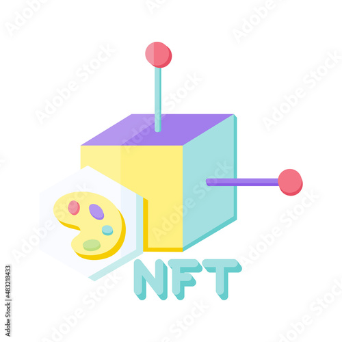 Isolated NFT icon Digital transaction concept Vecto