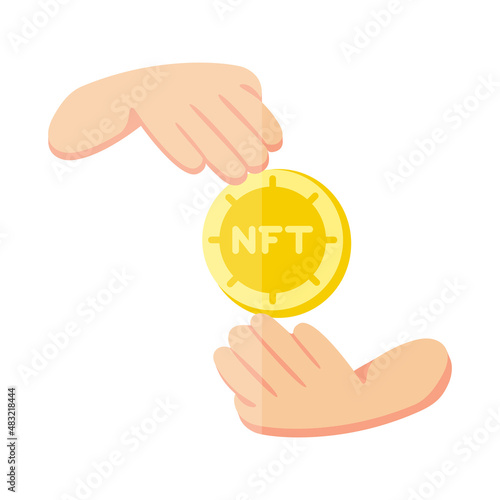 Isolated NFT icon Digital transaction concept Vecto