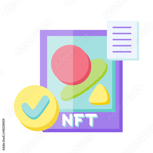 Isolated NFT icon Digital transaction concept Vecto