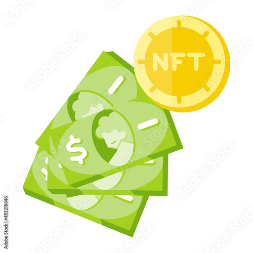 Isolated NFT icon Digital transaction concept Vecto