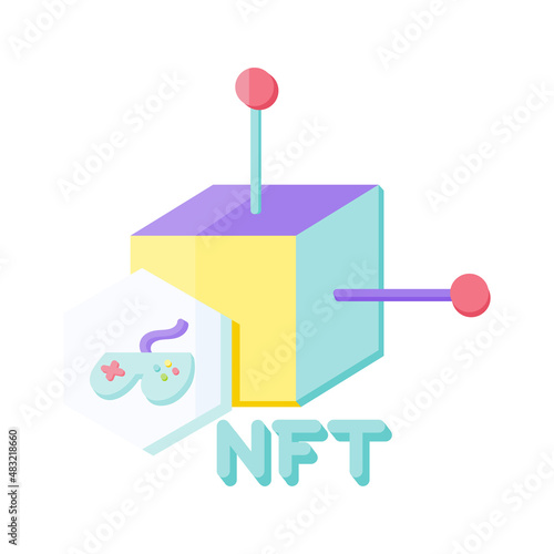 Isolated NFT icon Digital transaction concept Vecto