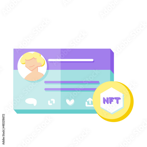 Isolated NFT icon Digital transaction concept Vecto