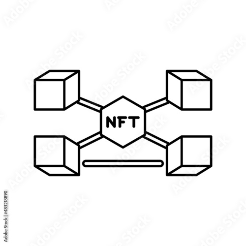 Isolated NFT icon Digital transaction concept Vecto
